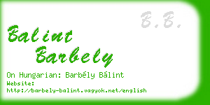 balint barbely business card